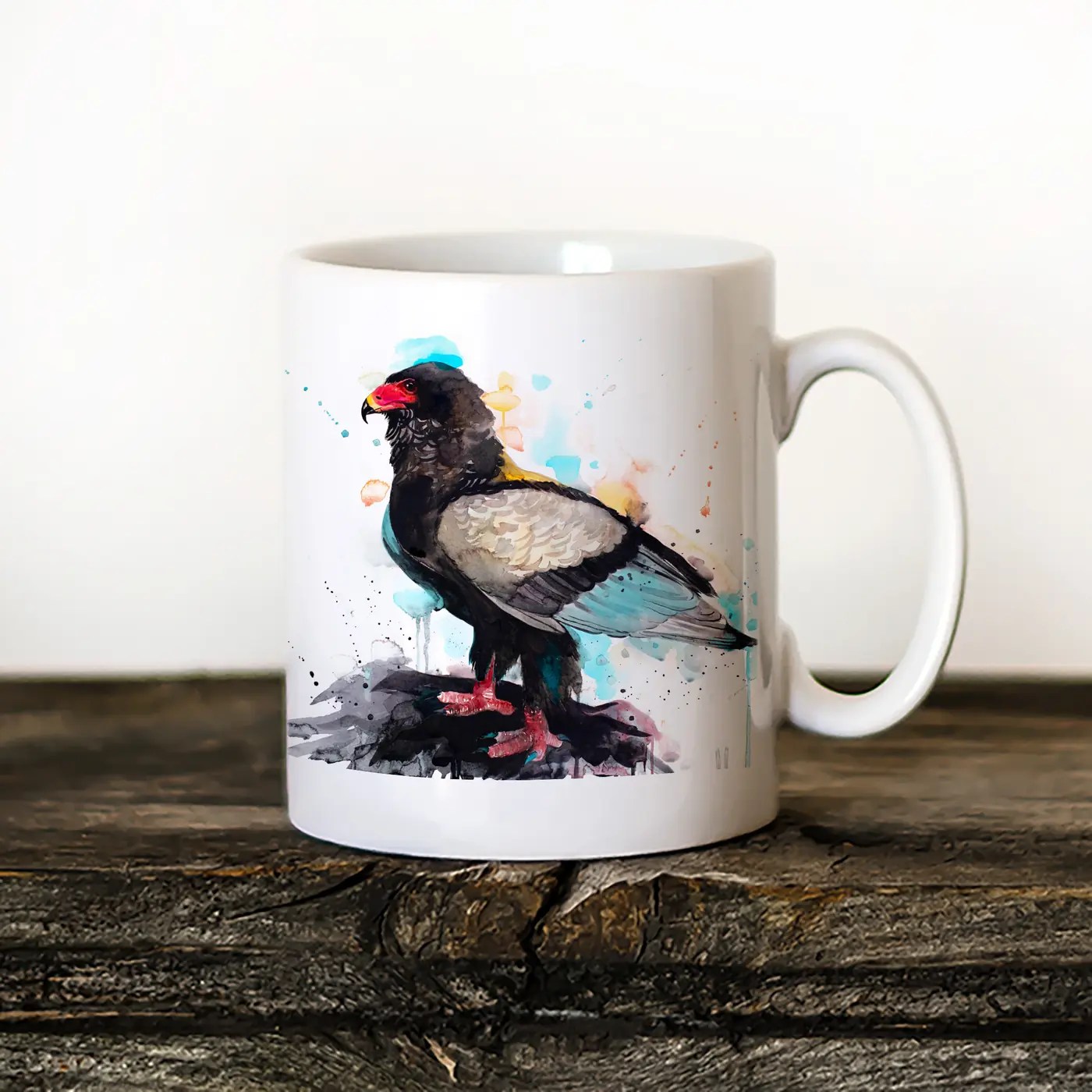 Bateleur Eagle watercolor painting printed on an 11 oz ceramic art mug by Slaveika Aladjova