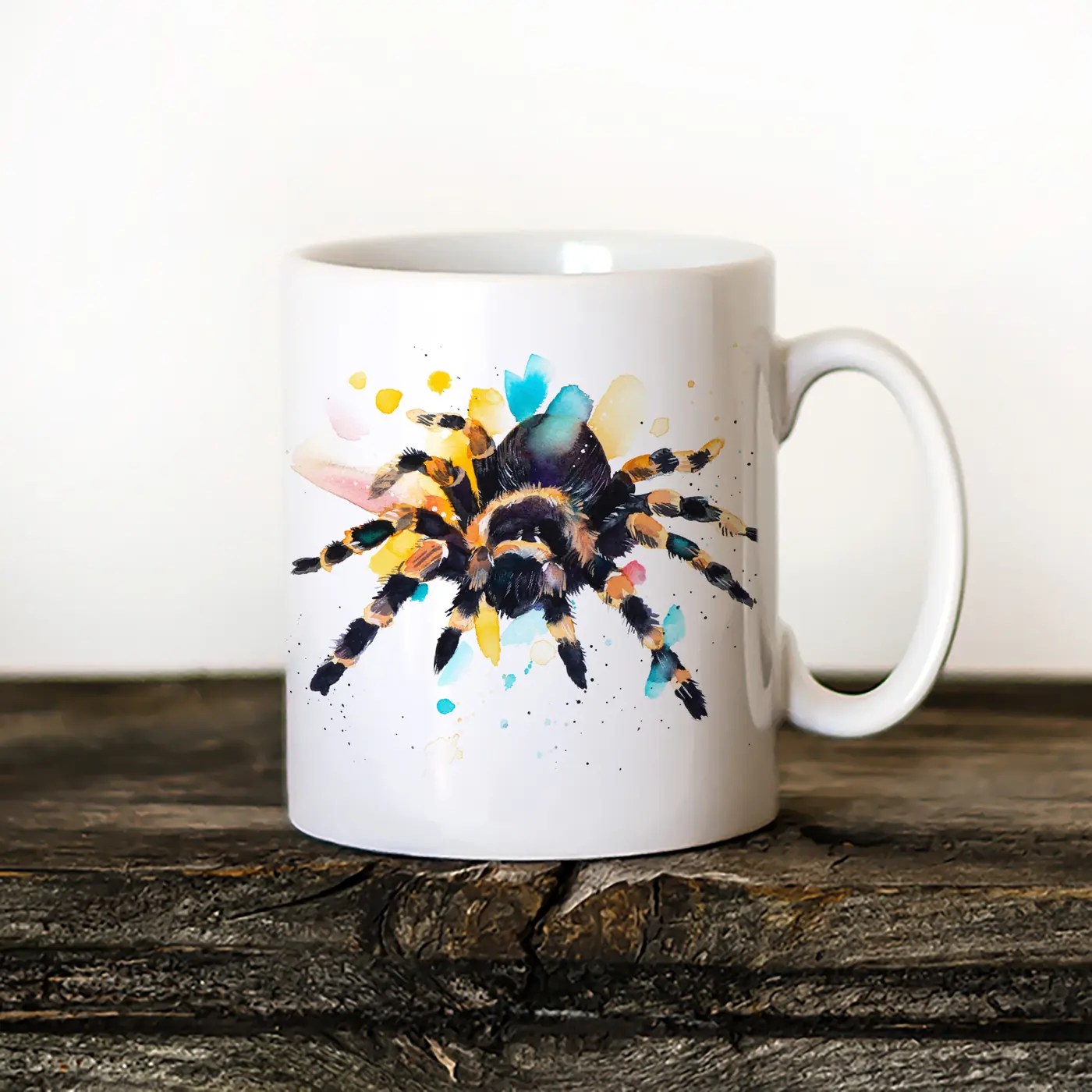 Tarantula watercolor painting printed on an 11 oz ceramic art mug by Slaveika Aladjova