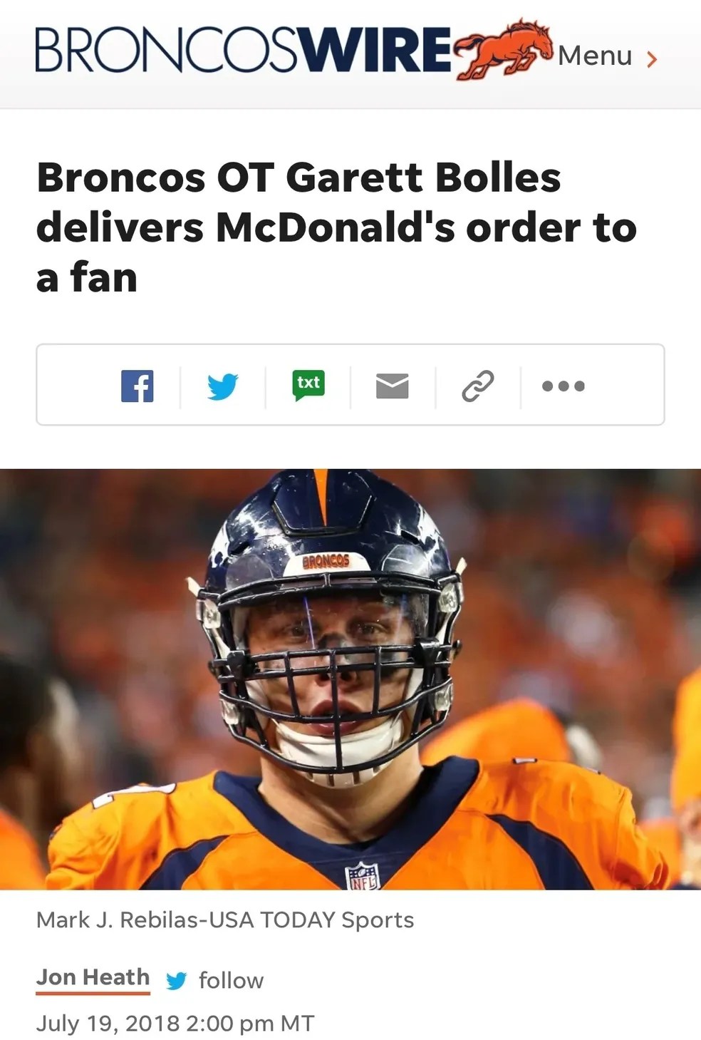 denver broncos earned media coverage for mcdonald's