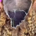 Invisi-Strap 360 Full Lace Wig with Human Hair Pre Plucked, Deep Curly Style, 250 Density, Colored HD 360 Lace Frontal Wig photo review