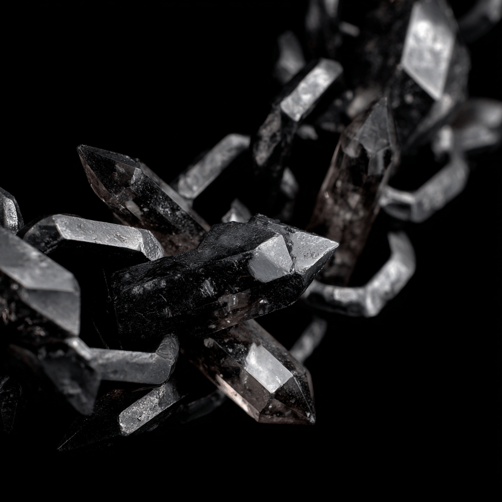 close up image of black crystals