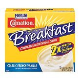 Nestle Carnation Instant Breakfast Classic French Vanilla 10 pk Nutritional Energy Drink 12.6 oz