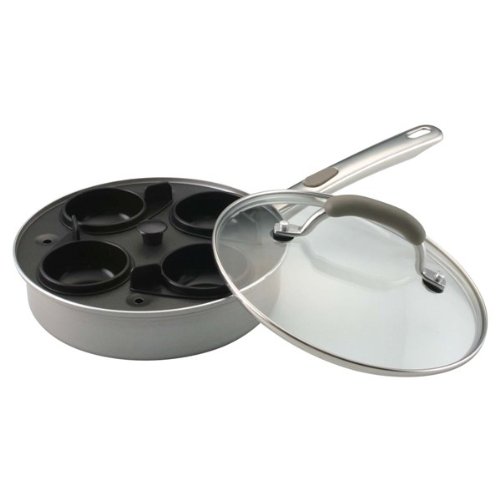 Farberware Specialties Aluminum Nonstick 4-Cup Egg Poacher, Champagne