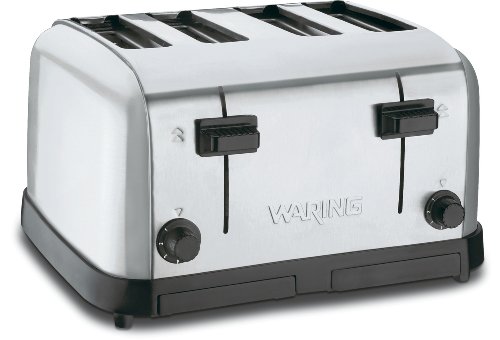 Waring Commercial WCT708 Medium Duty Brushed Chrome Steel Toaster with 4 Slots