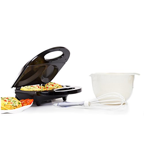 Holstein Housewares HF-09010B-BU Omelette Maker Bundle with Bowl and Whisk, Black