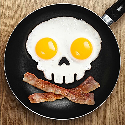 {Factory Direct Sale} Make Ur Breakfast Funny! Silicone Skull Fried Egg Mold Mould Poach Oven Pancake Egg Ring Shaper Novelty Kitchen Tool