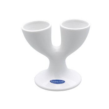KitchenCraft White Porcelain Double Egg Cup