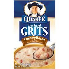 Quaker, Instant Grits, Country Bacon Flavor, 12oz Box (Pack of 4)