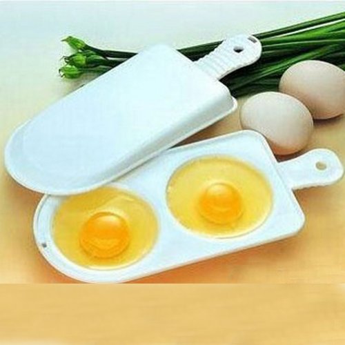 New Two Eggs Microwave Cooker Poacher Poaching Accessories Random Color