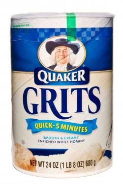 Quaker, Quick Enriched White Hominy Grits, 5 Minute Recipe, 24oz Container (Pack of 3)