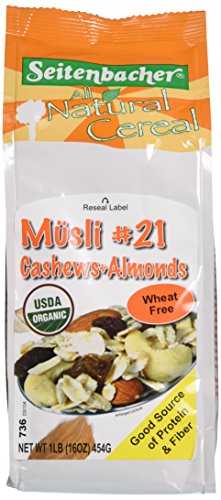 Seitenbacher Musli Breakfast Cereals, Cashews/Apricots, 16 Ounce