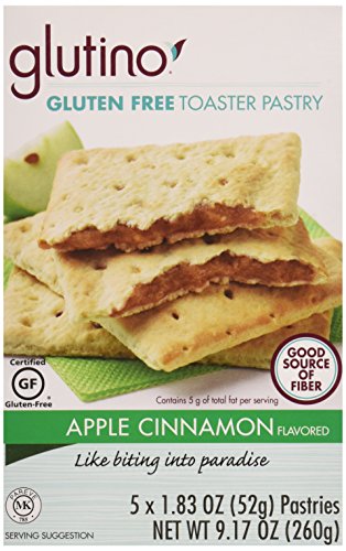 Glutino Gluten Free Toaster Pastry, Apple Cinnamon, 5 Count, Net Wt 9.17 Oz