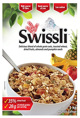 Swissli Muesli 35% Fruit & Nuts – 1kg/35 Ounce Boxes – 2 Pack