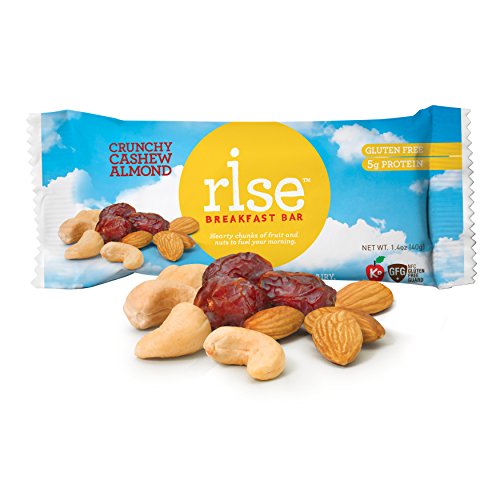 Rise Bar Non-GMO, Gluten-Free Breakfast Bars, Crunchy Cashew Almond, 12-Count