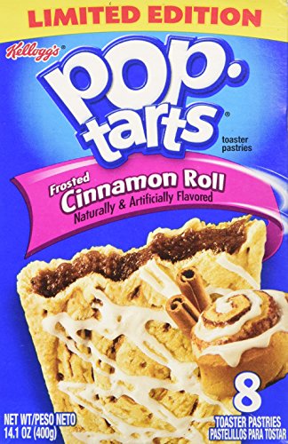 Kellogg’s®, Pop-Tarts®, Cinnamon Roll, Frosted Toaster Pastries, 8 Count, 14.1oz Box (Pack of 6)