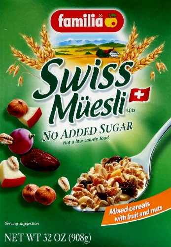 Familia Swiss Muesli Cereal, No Added Sugar, 32-Ounce Boxes (Pack of 18)