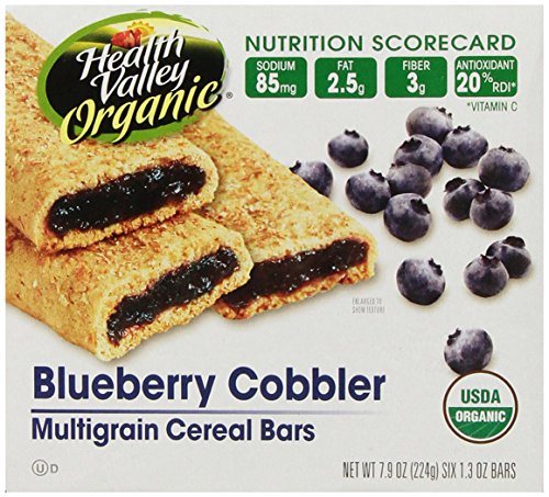 Health Valley Organic Multigrain Cereal Bars, Blueberry Cobbler, 6 Count (Pack of 6)