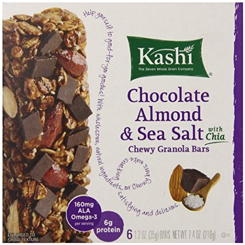 Kashi Chewy Granola Bars, Chocolate Almond and Sea Salt with Chia, 1.2 Ounce, 6 Count (Pack of 3)