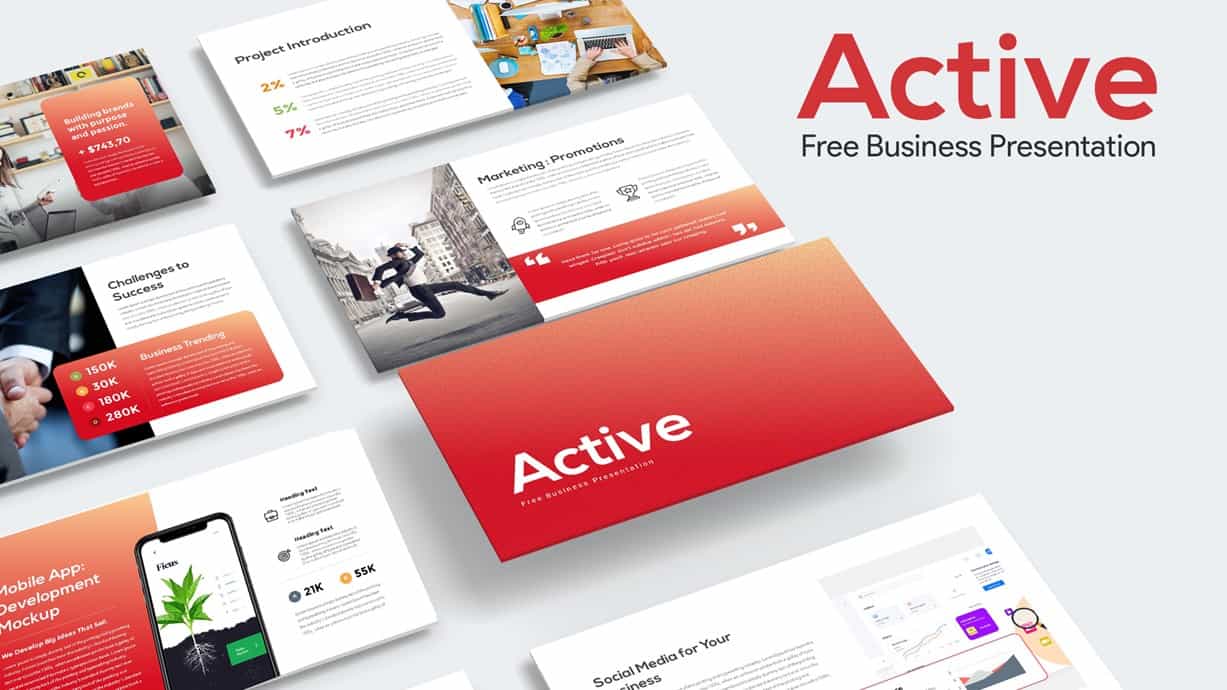 Active Free Business Powerpoint Template Slidebazaar