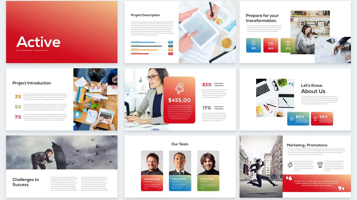 Active Free Business Powerpoint Template Slidebazaar