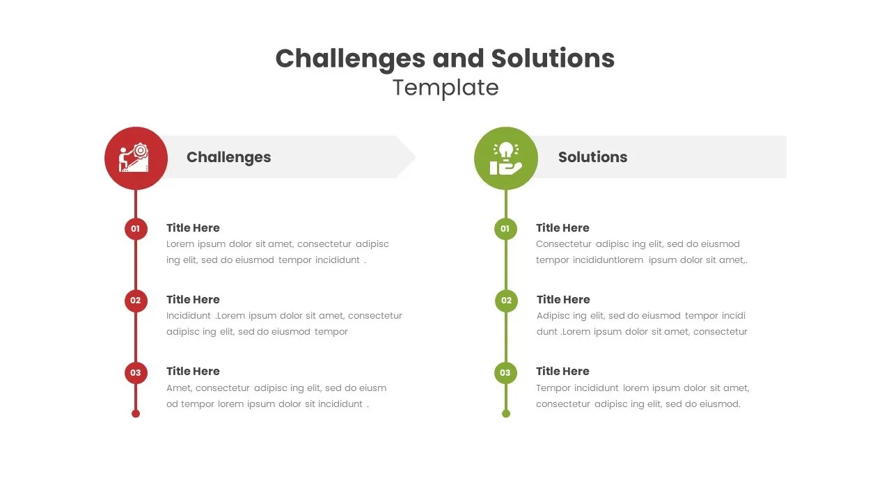 Challenges and solutions template for presentations