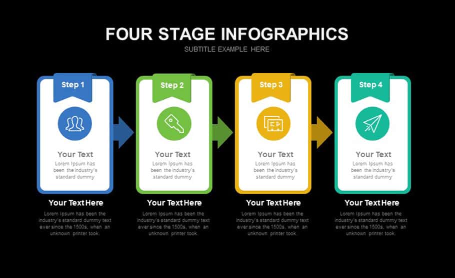 Four Stage Infographic Template For Powerpoint Presentation