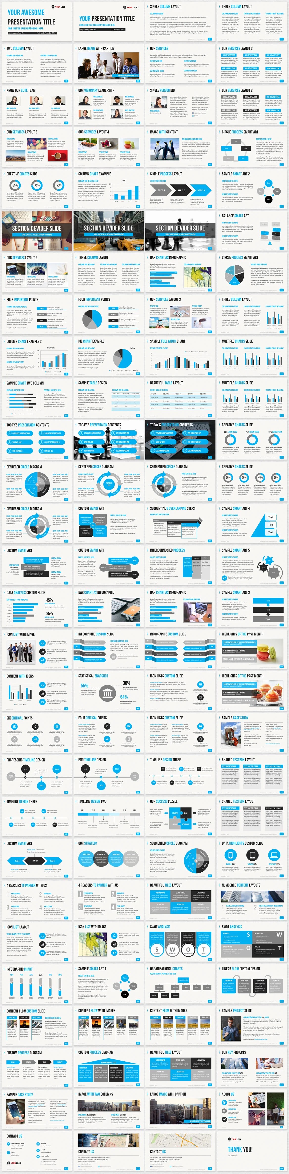 Ultimate Professional Business Powerpoint Template 1650 Clean Slides
