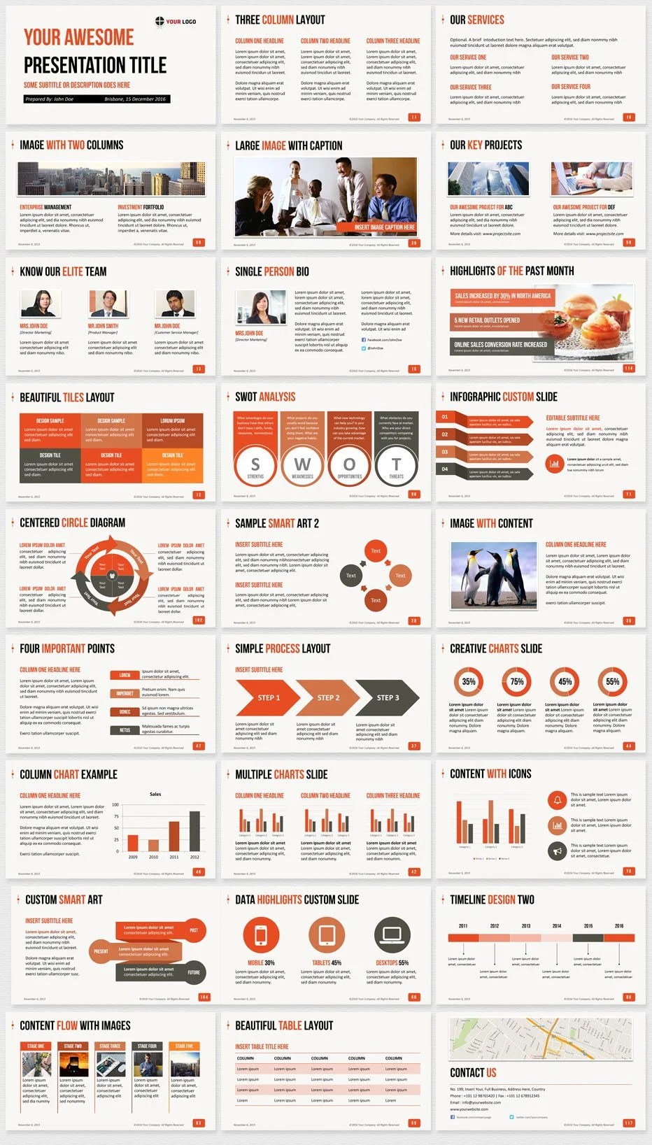 Ultimate Professional Business Powerpoint Template 1650 Clean Slides