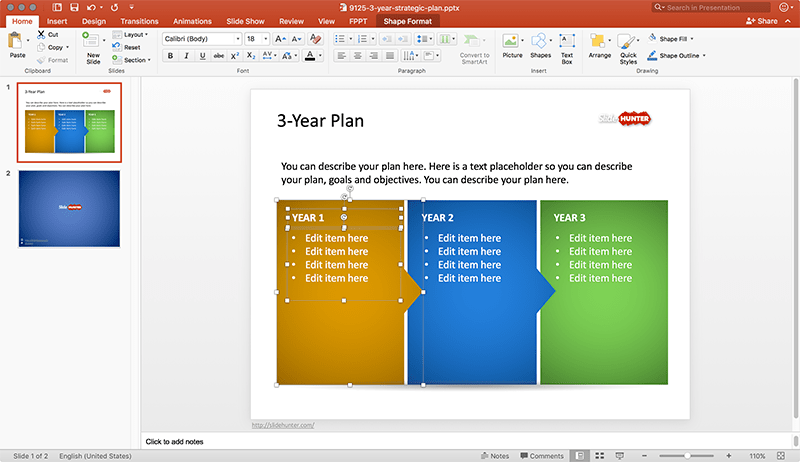 Free 3 Year Strategic Plan Powerpoint Template Free Powerpoint Templates Slidehunter Com