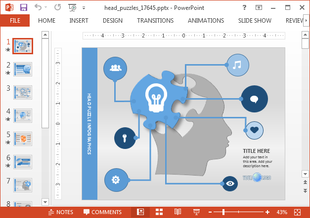 Create Animated Mind Maps With Head Puzzle Powerpoint Template