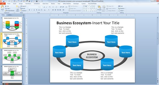 Business Ecosystem Actors Powerpoint Template