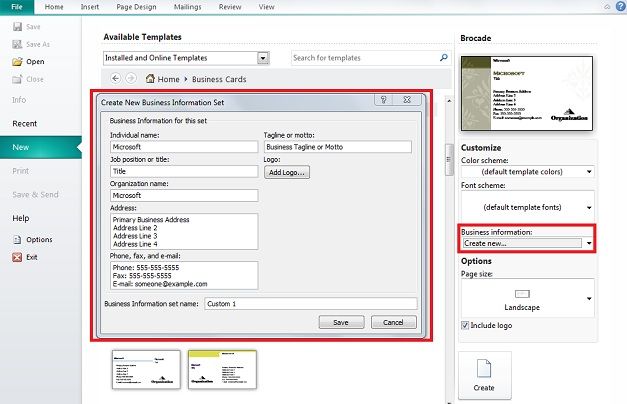 How To Create Business Card In Microsoft Publisher Slidehunter Com