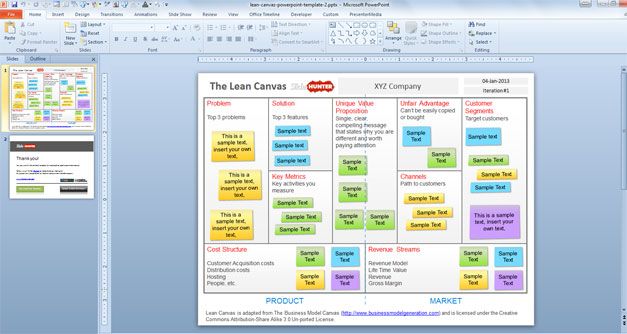 Free Lean Canvas Powerpoint Template