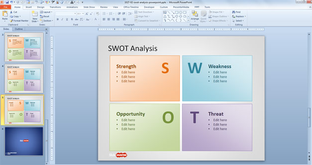 Free Swot Analysis Powerpoint Template Free Powerpoint Templates Slidehunter Com