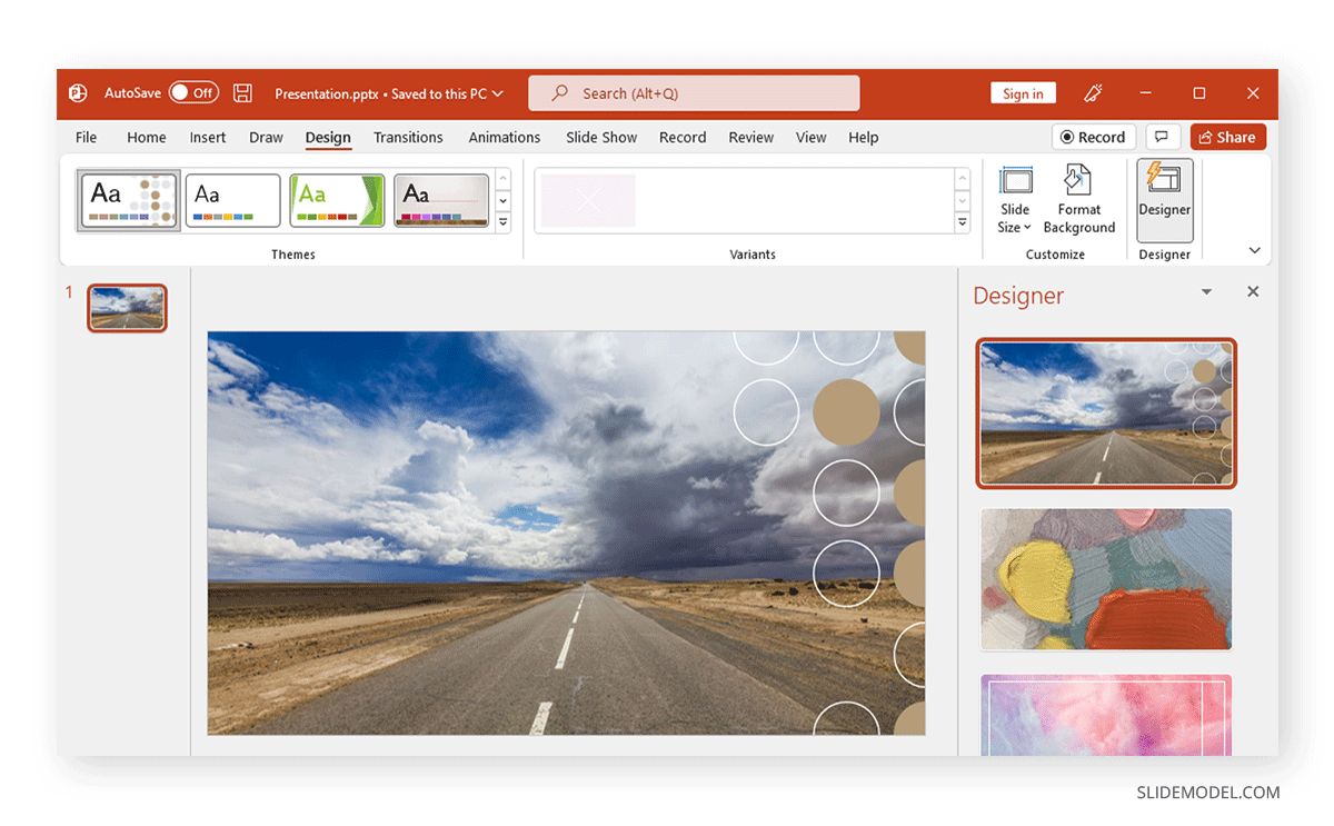 How to insert powerpoint background template
