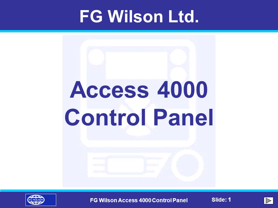 Fg Wilson Access 4000 Control Panel Ppt Video Online Download