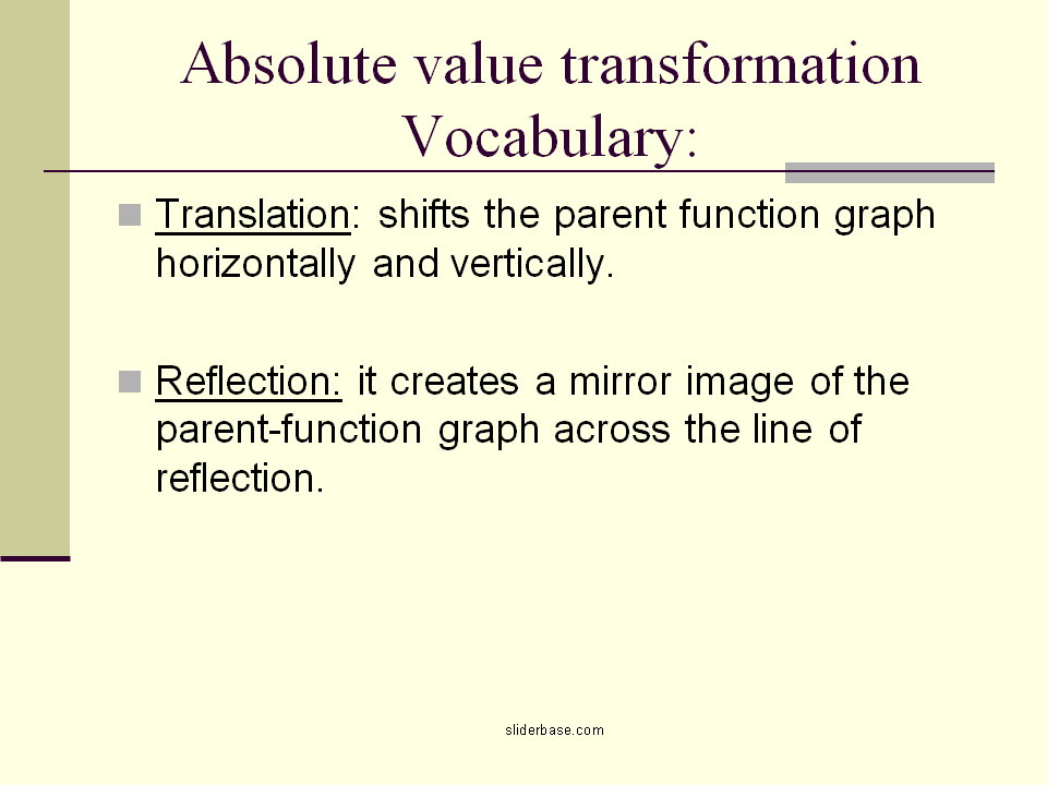 Graphing Absolute Value Equations - Presentation Mathematics