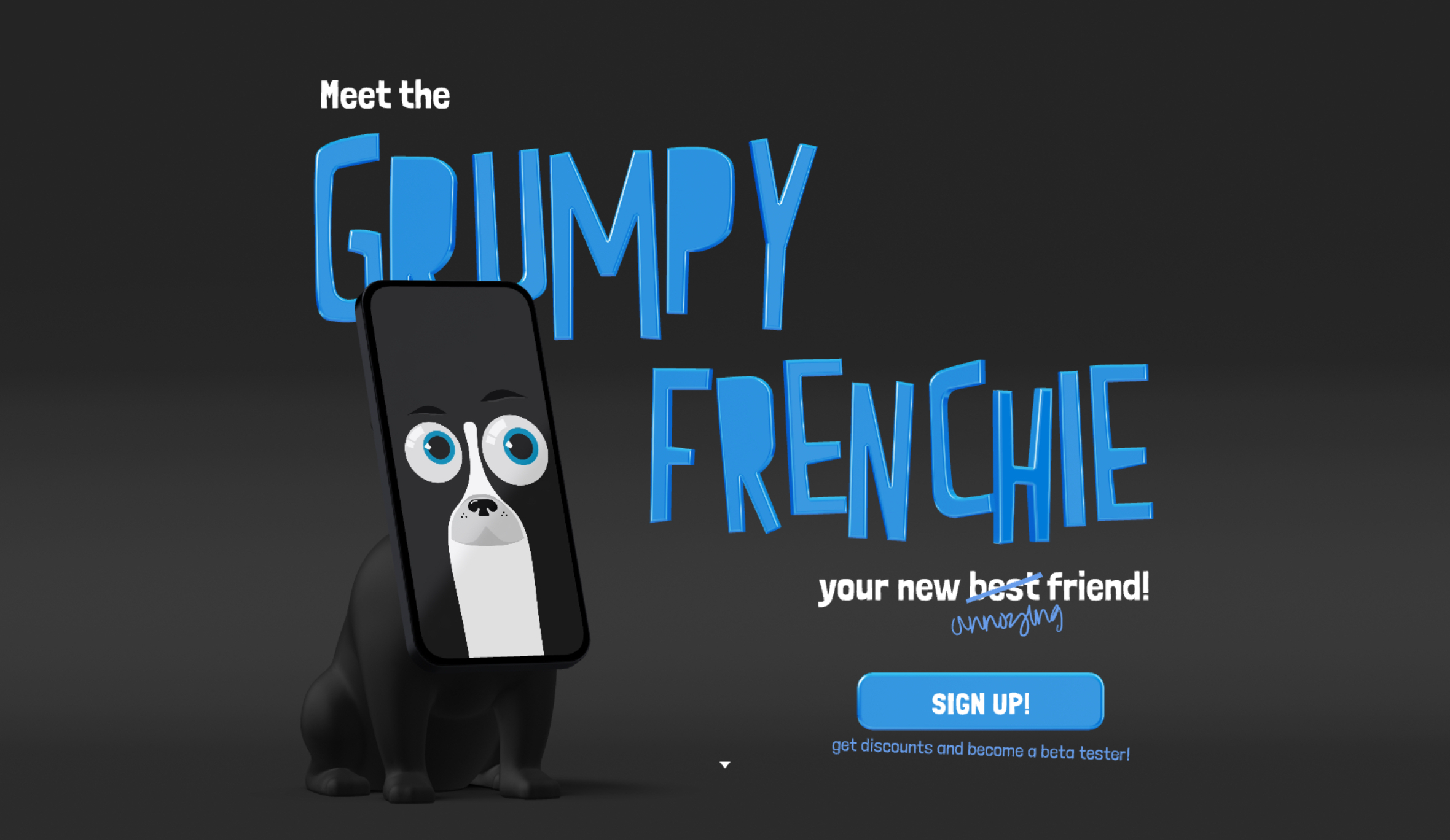 A dog character animation web design