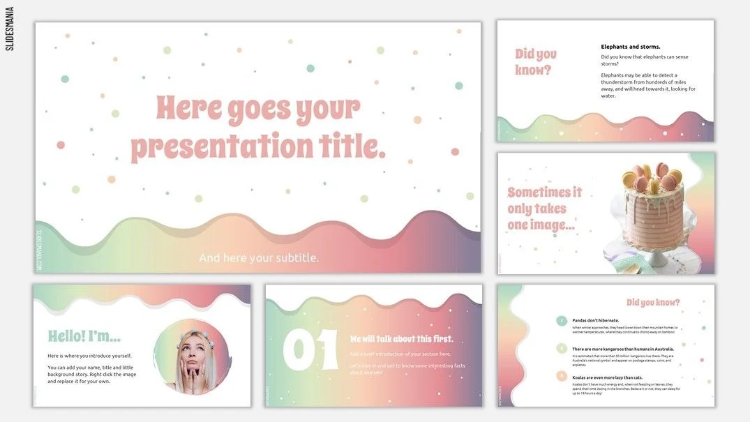 pics Pastel Cool Google Slides Backgrounds sprinkles cute theme for presentations