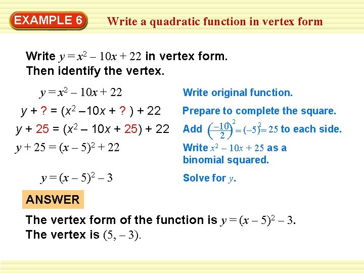 Using The Vertex Formula Quadratic Functions Lesson 2 Graphing Linear Equations Quadratics Quadratic Functions 