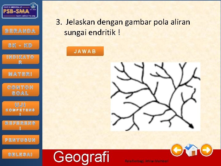 Radial sentripetal, adalah pola aliran yang menuju ke pusat misalnya pada suatu kawah atau crater, dome dan suatu kaldera dari gunung . Kelas X Semester Genap 11262013 Geografi Rela Berbagi