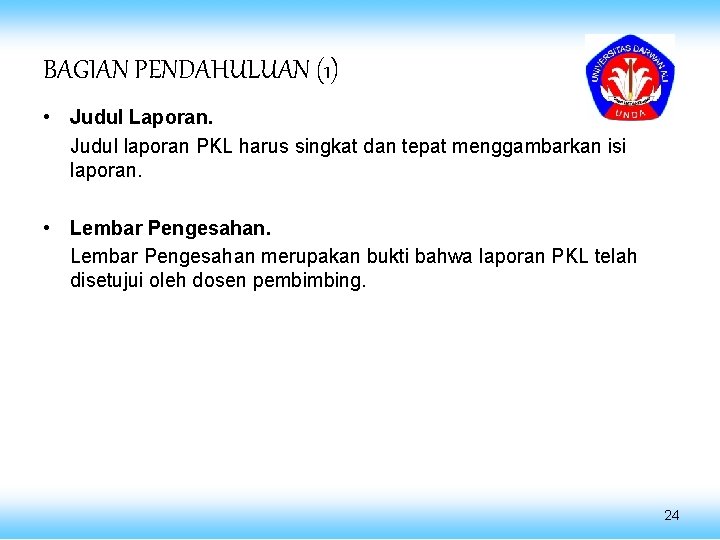 Lembar judul laporan kerja praktek. Tata Tulis Laporan Pkl Program Studi Manajemen Informatika
