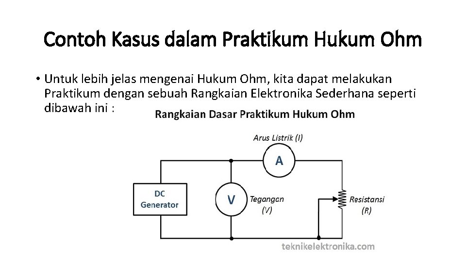 Hukum ohm merupakan suatu pernyataan bahwa: Materi 6 Hukum Ohm Hukum Coulomb Hukum Kirchhoff