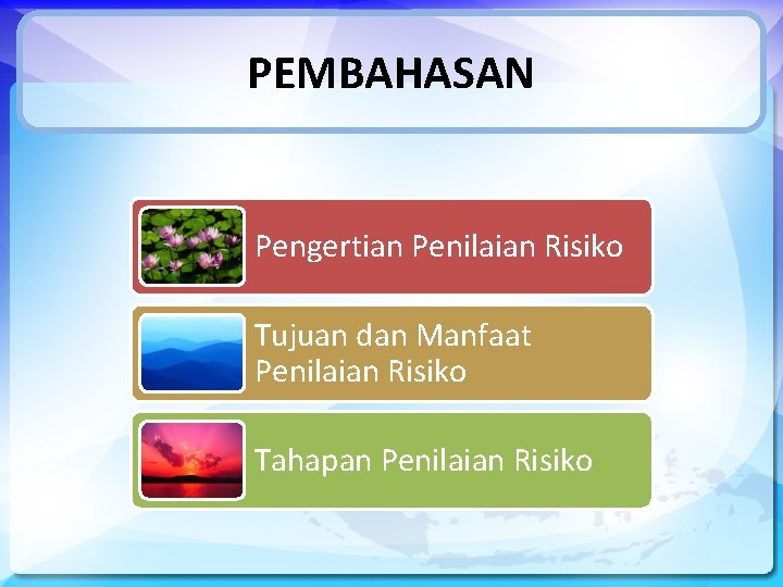 2) penilaian kualitas penerapan manajemen risiko penilaian kualitas penerapan manajemen risiko mencerminkan penilaian terhadap kecukupan sistem pengendalian . Sistem Pengendalian Intern Pemerintah Konsep Dan Implementasi Risk