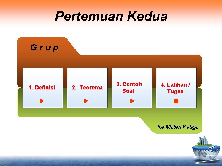 Jadi, terbukti bahwa ( a −1 ) = a , ∀a ∈ g. Logo Aljabar Abstrak Dosen Pembimbing Gisoesilo Abudi Materi