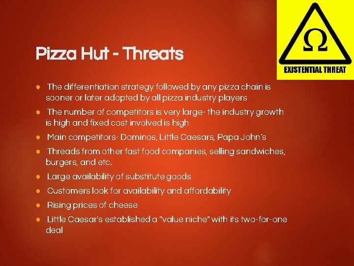Pizza Market Analysis Process Flow Situational Analysis Swot Based on the question pizza hut is a business company therefore it have the SWOT analysis for the product or the services.
