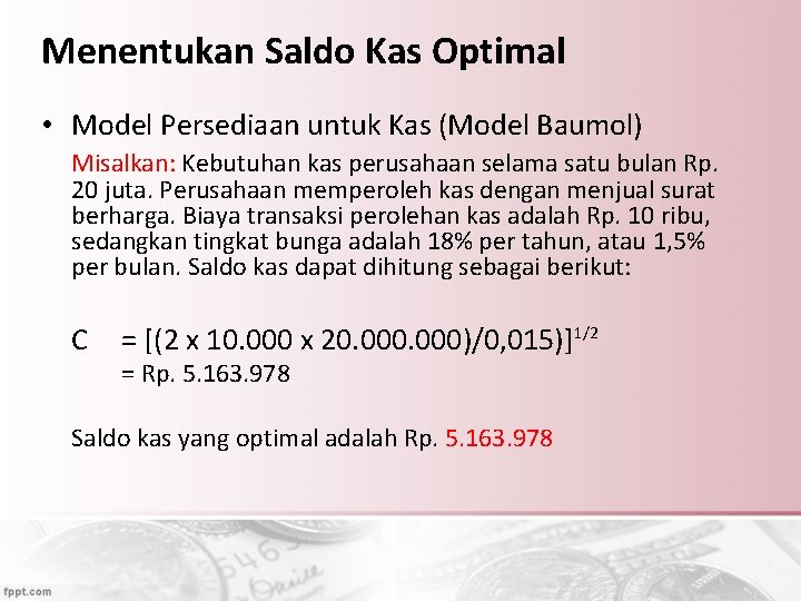 Manager keuangan perlu mengelola kas dan surat berharga mengingat kedua komponen aktiva memiliki nilai strategis dalam hal yang berkaitan dengan operasional . Manajemen Kas Surat Berharga Jangka Pendek Sarah Widia