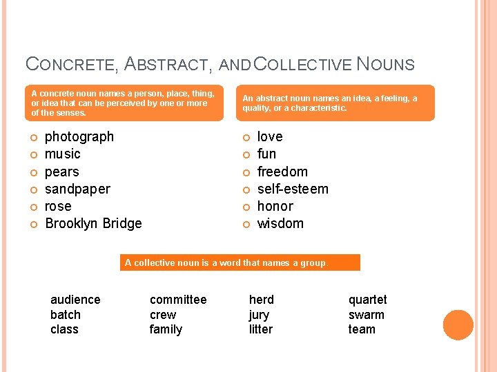 Parts of speech classified nouns pronouns common and