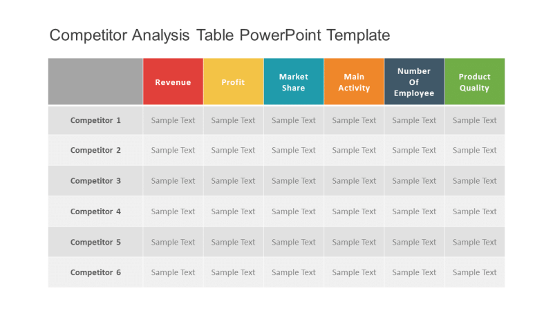 Competitor Analysis Table Slide For Powerpoint Slidemodel - Sunset Texture Collection - Retina Quality