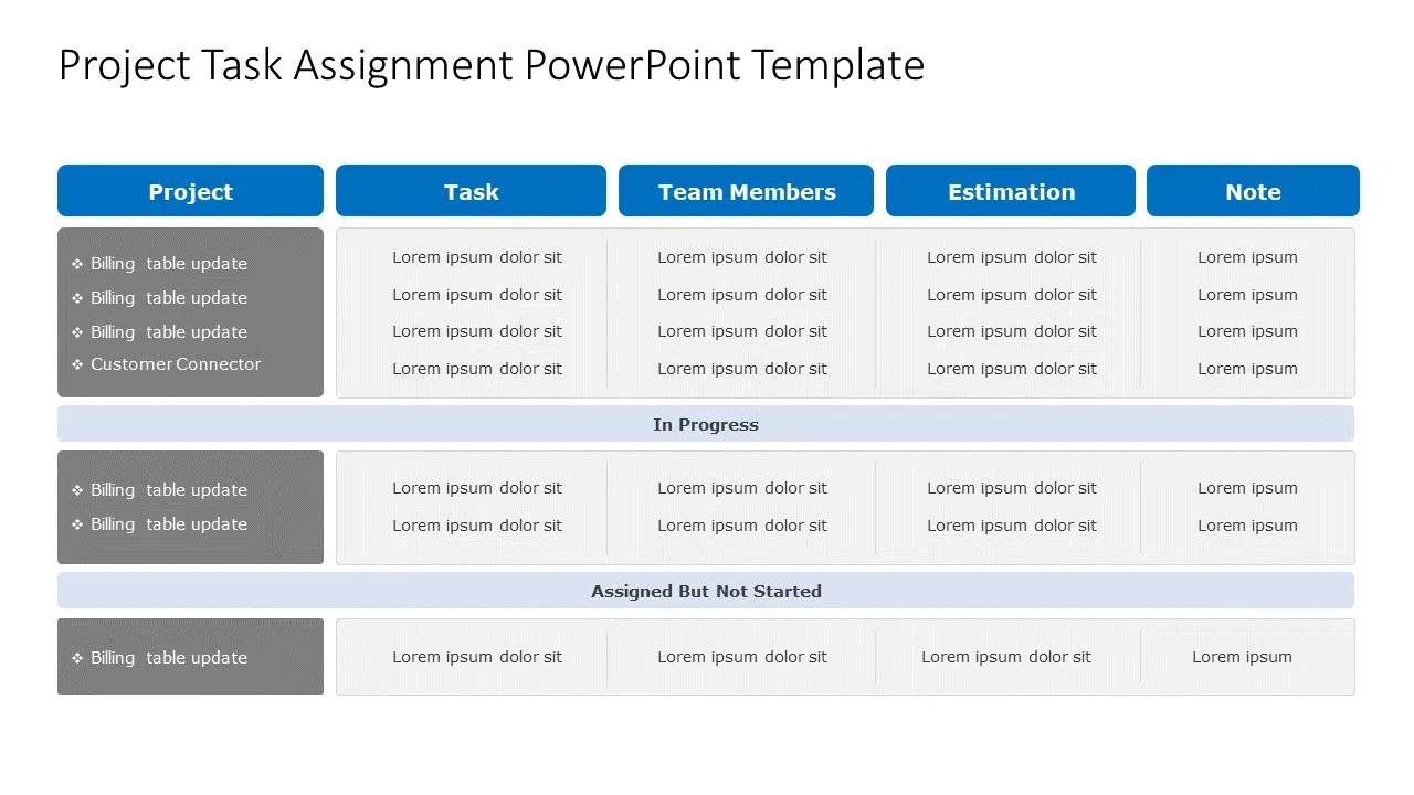 Project Task Assignment Powerpoint Template